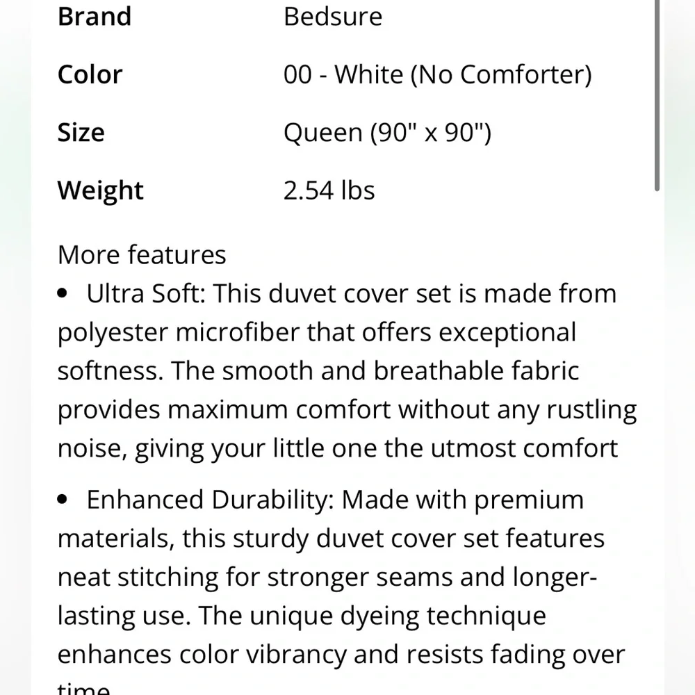 Luxurious White Duvet Cover Set